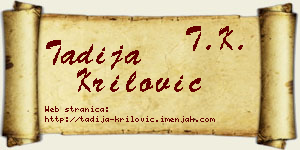 Tadija Krilović vizit kartica
